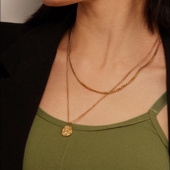 💛18K gold plated pendant layered necklace - Picture 4 of 4